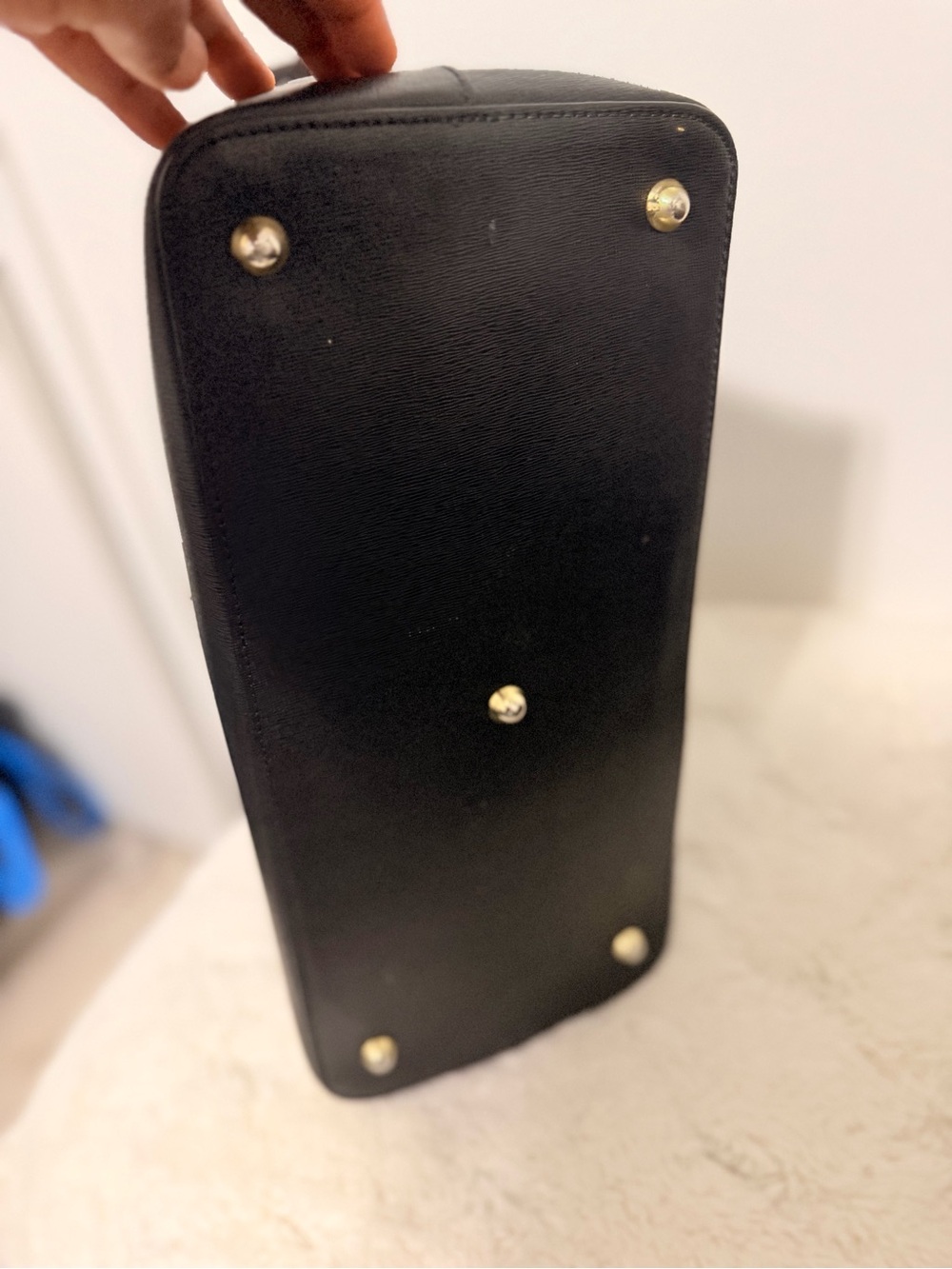 Valentino Black Leather Dome Tote with Gold Hardware - Picture 5 of 11